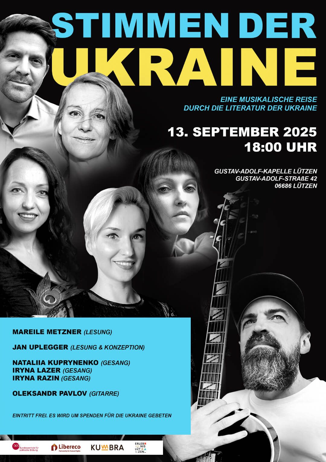 Jan Uplegger, Mareile Metzner, Iryna Lazer, Iryna Razin, Nataliia Kuprynenko und Yuriy Seredin